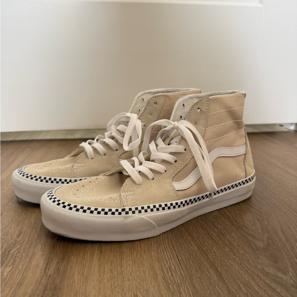Vans cream colored high tops shoes